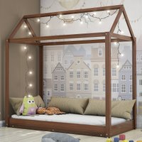 Cama Infantil Paris Madeira Maciça Mogano - Lanes