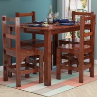 Mesa De Jantar 4 Lugares Paris Madeira Maciça Mogano - Lanes