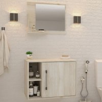 Armário De Banheiro 1 Porta 2 Prateleiras Com Espelho Snow 14700 - Compace