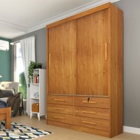 Guarda-roupa Casal Chicago 2 Portas 6 Gavetas Cinamomo - Tcil Móveis