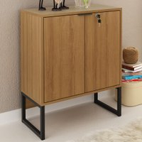 Armário Para Escritório 2 Portas Amendoa/preto Me4154 - Tecno Mobili