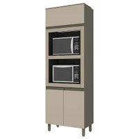 Armário De Cozinha Para 2 Fornos 71,5 Cm Connect Duna/cristal - Henn