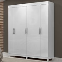 Guarda-roupa Casal Santarém 6 Portas 2 Gavetas Branco - Mx Móveis