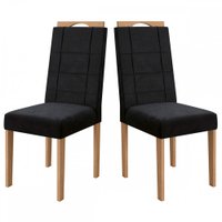 Cadeiras Kit 2 Cadeiras Cad150ea Veludo Preto - Kappesberg Cadeiras Kit 2 Cadeiras Cad150ea Veludo Preto - Kappesberg