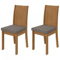 Cadeiras Kit 2 Cadeiras Athenas Amêndoa Clean/suede - Móveis Lopas