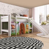 Cama Infantil Com Escorregador E Cabaninha Branco Bb1000 - Completa Móveis