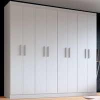 Guarda-roupa Casal Ele E Ela 8 Portas 8 Prateleiras Malbec Branco Fosco - Panorama Móveis