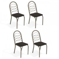 Cadeiras Kit 4 Cadeiras Holanda Nickel Preto - Kappesberg Cadeiras Kit 4 Cadeiras Holanda Nickel Preto - Kappesberg