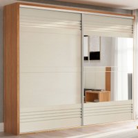 Guarda-roupa Casal 2 Portas 4 Gavetas Com Espelho Freijo/off White Tw603eb - Dalla Costa