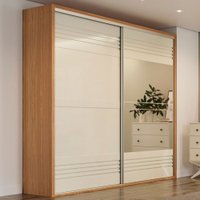 Guarda-roupa Casal 2 Portas 2 Gavetas Com Espelho Freijo/off White Tw602eb - Dalla Costa