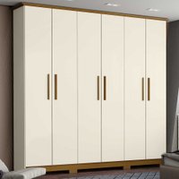 Guarda-roupa Casal Cover 6 Portas 3 Gavetas Off White/nature - Henn