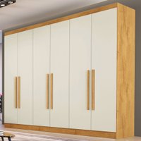 Guarda-roupa Casal Oslo 6 Portas 6 Gavetas 100% Mdf Peroba/off White - Mademarques