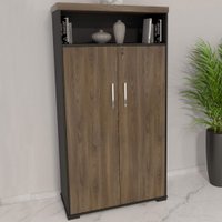 Armário Para Escritório 2 Portas Charuto/preto - Artany Móveis
