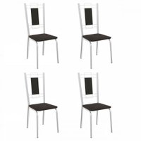 Cadeiras Kit 4 Cadeiras Florença Cromada Preto - Kappesberg