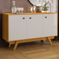 Balcão Buffet Harmonia 3 Portas Cinamomo/off White - Jcm Móveis