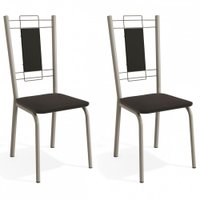 Cadeiras Kit 2 Cadeiras Florença Nickel Preto - Kappesberg