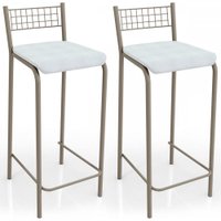 Banquetas Kit 2 Banquetas Genova Nickel Branco - Kappesberg