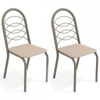 Cadeiras Kit 2 Cadeiras Holanda Nickel Nude - Kappesberg