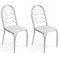 Cadeiras Kit 2 Cadeiras Holanda Cromada Branco - Kappesberg