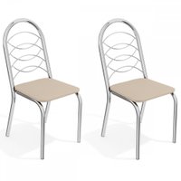 Cadeiras Kit 2 Cadeiras Holanda Cromada Nude - Kappesberg