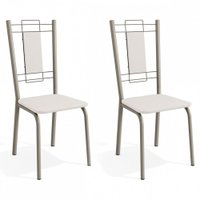 Cadeiras Kit 2 Cadeiras Florença Nickel Branco - Kappesberg