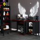 Quarto Gamer 3 Peças Com 1 Mesa, 1 Estante Para Livros E 1 Armário Para Escritório Toronto Preto/vermelho - Pnr Móveis