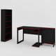 Quarto Gamer 3 Peças Com 1 Mesa, 1 Estante Para Livros E 1 Armário Para Escritório Toronto Preto/vermelho - Pnr Móveis