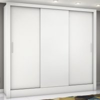 Guarda-roupa Casal Santiago 3 Portas 3 Gavetas Branco - Pnr Móveis