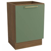 Balcão De Cozinha Botanic 60 Cm 1 Porta Nogueira/verde Oliva - Kappesberg