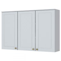 Armário Aéreo Cozinha 120 Cm Americana 3 Portas 100% Mdf Branco Hp C352 - Henn