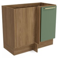 Balcão De Cozinha Botanic 98 Cm 1 Porta Nogueira/verde Oliva - Kappesberg