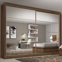 Guarda-roupa Casal Royale Plus 2 Portas 6 Gavetas Espelhado 100% Mdf Brauna - Pnr Móveis