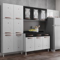 Cozinha De Aço Completa Mirage New 14 Portas 3 Gavetas Branco/preto - Telasul