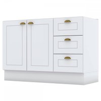 Balcão De Cozinha Para Pia Nova York 2 Portas 3 Gavetas Branco Hp - Henn