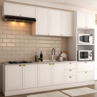 Cozinha Completa Orlando 10 Portas 5 Gavetas 100% Mdf Americana Branco - Panorama Móveis