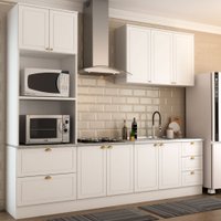 Cozinha Completa Miami 9 Portas 5 Gavetas 100% Mdf Americana Branco - Panorama Móveis