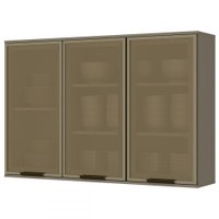 Armário Aéreo Cozinha 120 Cm Connect 3 Portas Com Vidro 100% Mdf Duna - Henn