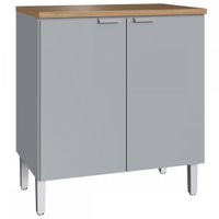 Balcão De Cozinha 2 Portas 1 Prateleira 100% Mdf Griseo/naturalle Co9203 - Decibal