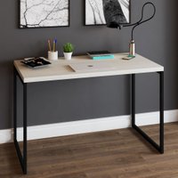 Mesa Escrivaninha Industrial Aço 120 Snow/preto - Panorama Móveis
