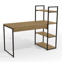Mesa Escrivaninha 2 Prateleiras Freijó/preto Fosco Li010 - Kappesberg