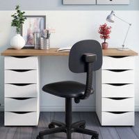 Mesa Para Escritório Due 10 Gavetas Nogal/branco - Artany