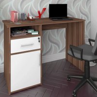 Mesa Escrivaninha Hall 1 Porta 1 Gaveta Ipê/branco - Artany
