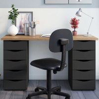 Mesa Para Escritório Due 10 Gavetas Nogal/preto - Artany