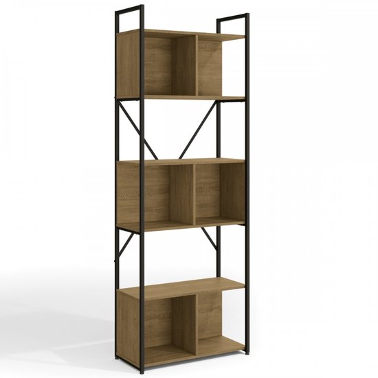 Estante Para Livros Alta Freijó/preto Fosco Li014 - Kappesberg