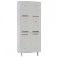 Paneleiros Em Aço Mirage New 6 Portas 5 Prateleiras Branco - Telasul