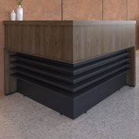 Mesa Tamburato Atendimento Ii Charuto/preto - Artany Moveis
