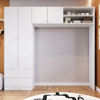 Guarda-roupa Infantil Aconchego 4 Portas 2 Gavetas Branco - Completa Móveis