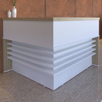 Mesa Tamburato Atendimento Carvalho/branco - Artany Móveis