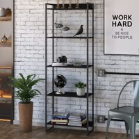 Estante Para Livros Dynamica 5 Prateleiras Preto ônix/preto 11064 - Compace