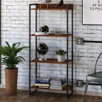Estante Para Livros Dynamica 4 Prateleiras Nogal/preto 11062 - Compace